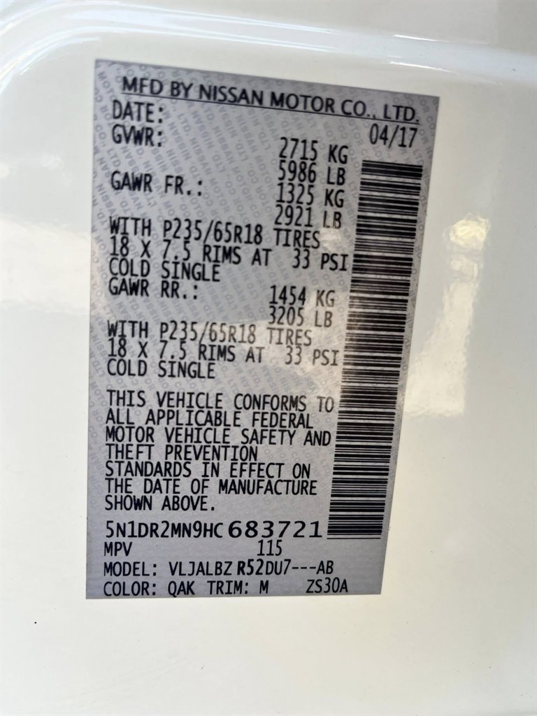 2017 Nissan Pathfinder S photo