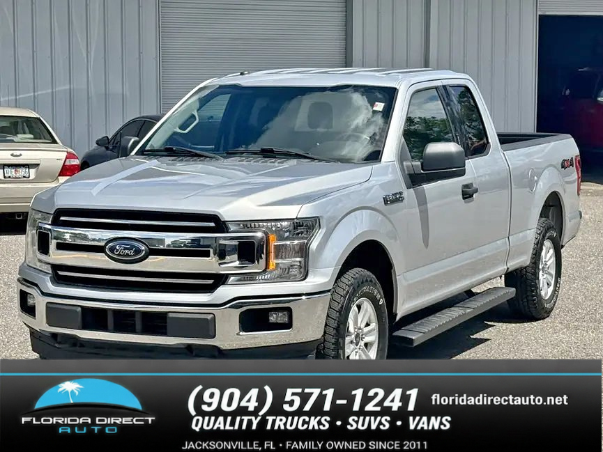Silver 2018 Ford F-150 Pickup Truck Four-Wheel Drive Automatic