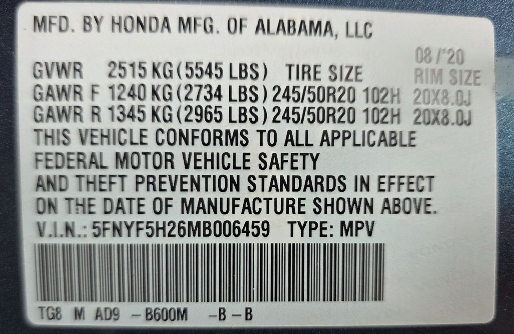 2021 Honda Pilot SE photo