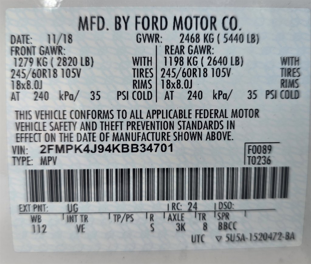 2019 Ford Edge - $18,436