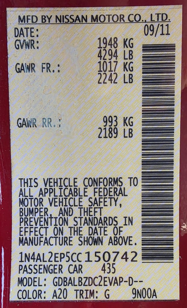 2012 Nissan Altima 2.5 S photo