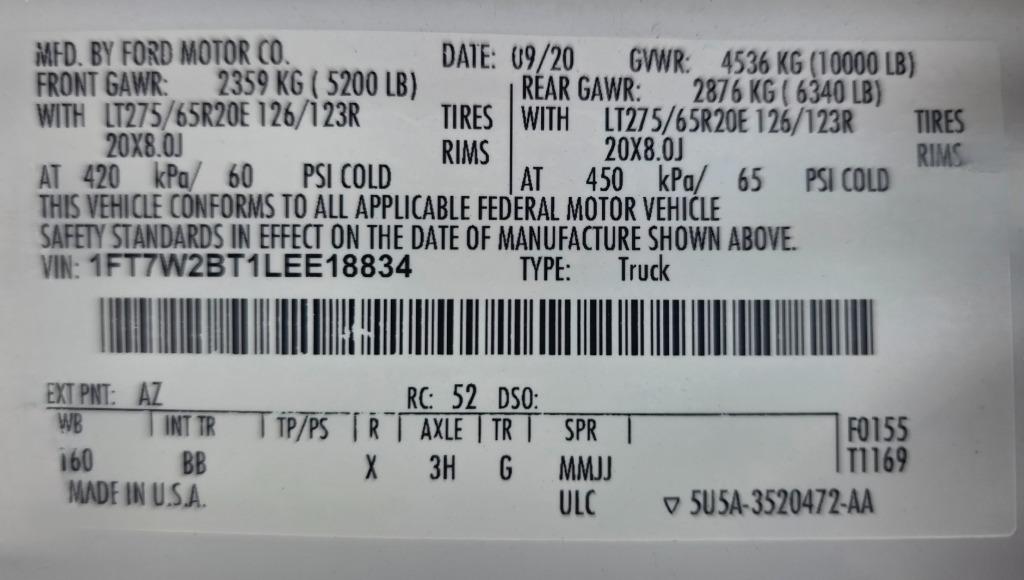2020 Ford F-250 - $63,310