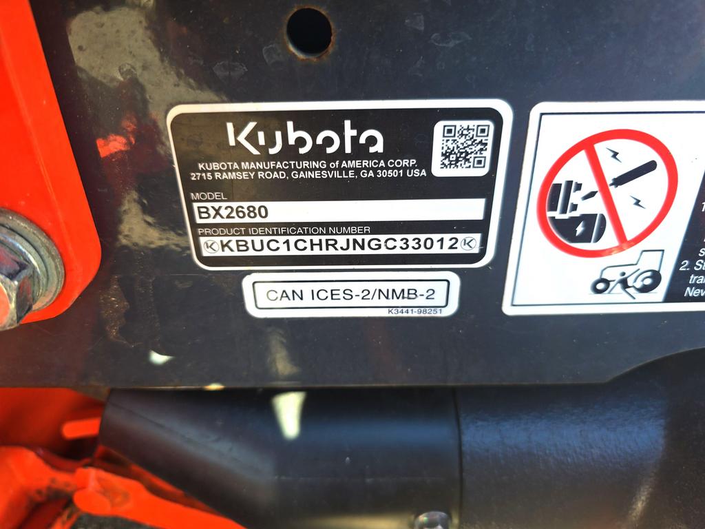 2022 Kubota BX2680 - $19,995