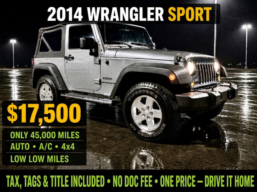 2014 Jeep Wrangler - $17,775