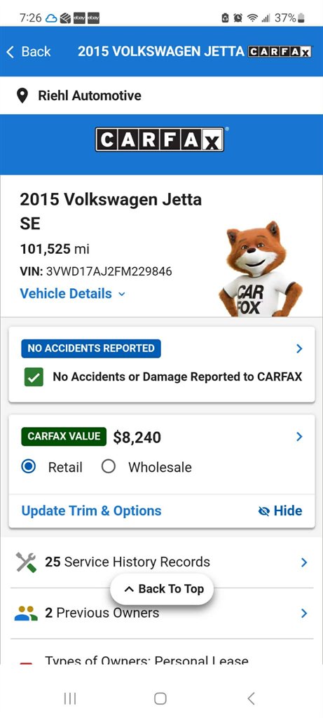 2015 Volkswagen Jetta - $7,500