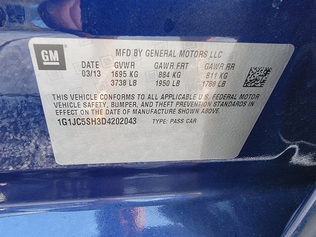 2013 Chevrolet Sonic - $5,995