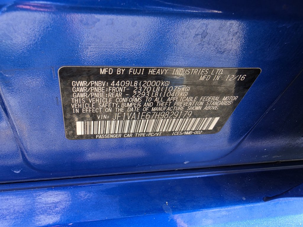 2017 Subaru WRX - $15,850