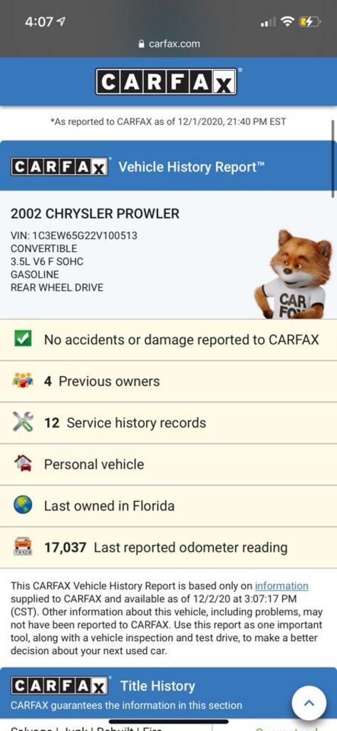 2002 Chrysler Prowler - $28,750