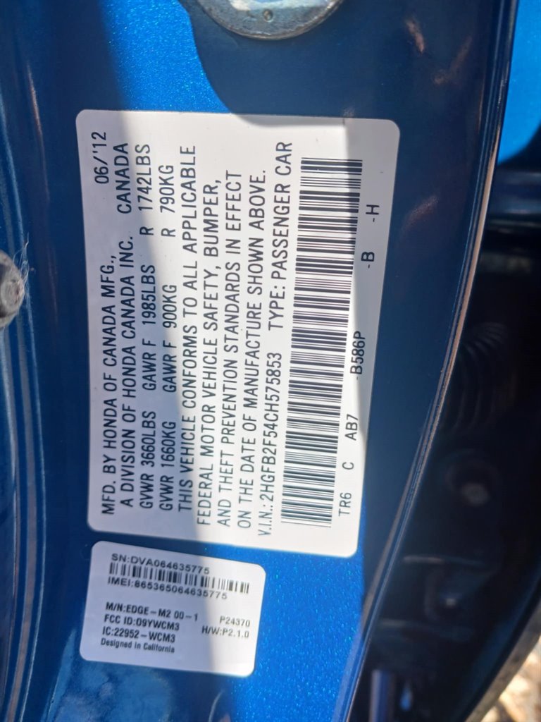 2012 Honda Civic - $9,499