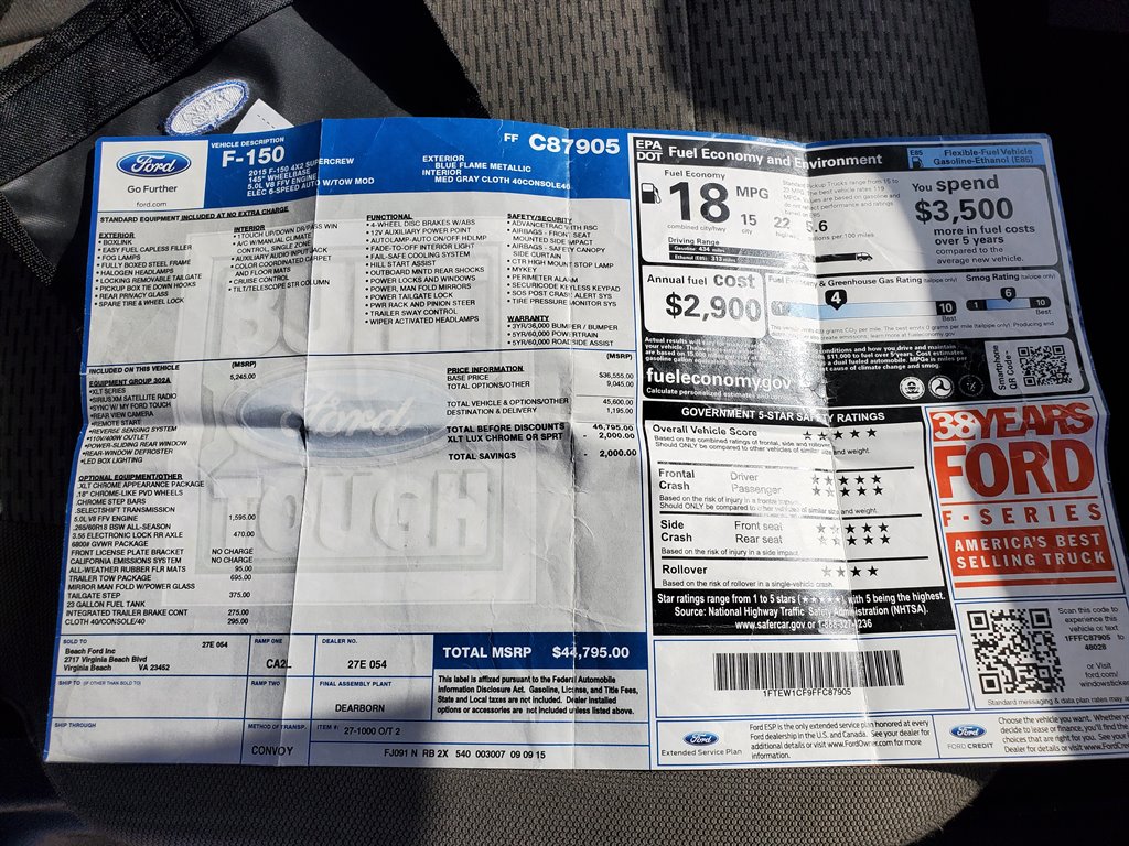 2015 Ford F150 XLT photo