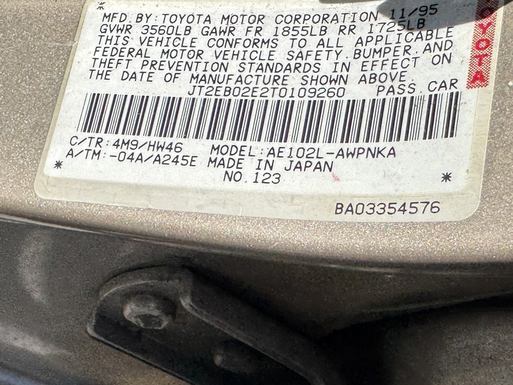 1996 Toyota Corolla - $7,980