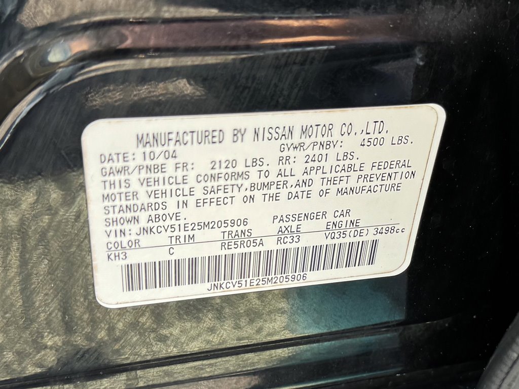 2005 INFINITI G - $10,980