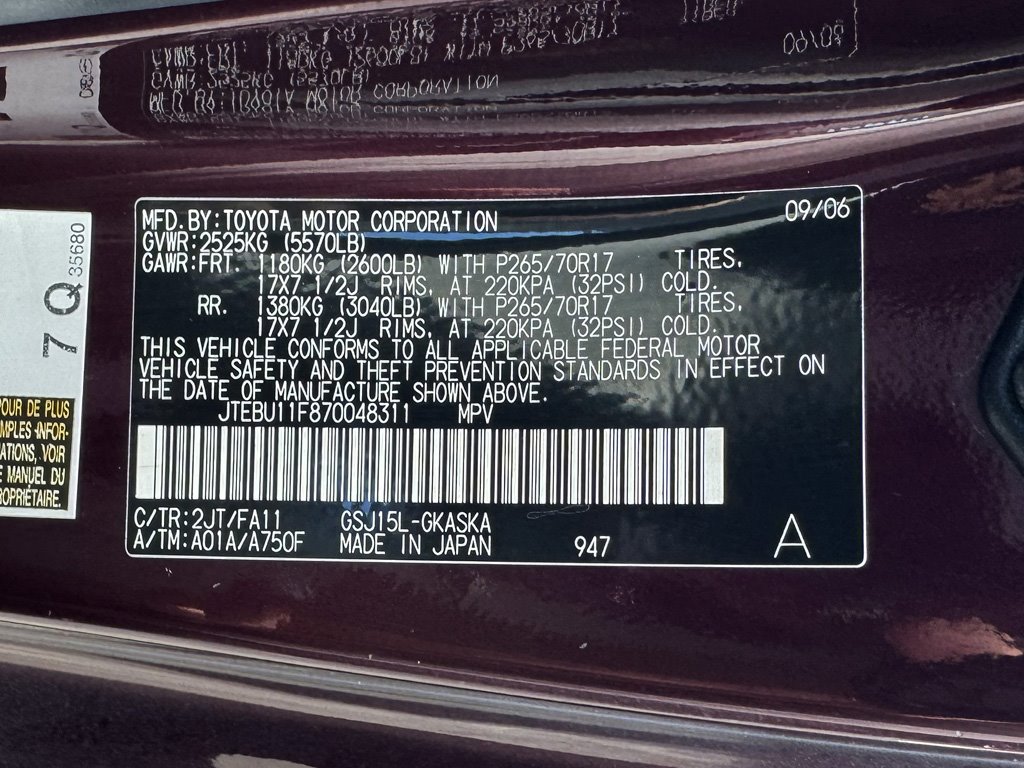2007 Toyota FJ Cruiser - $19,980