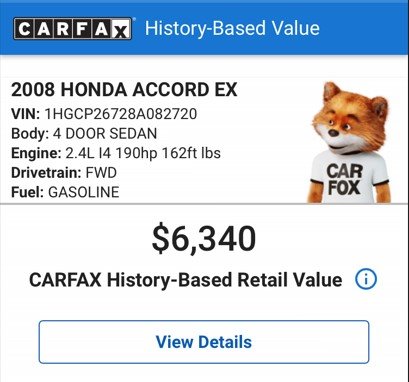 2008 Honda Accord - $6,995