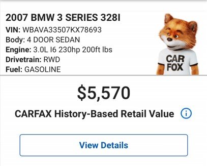 2007 BMW 328i - $5,995