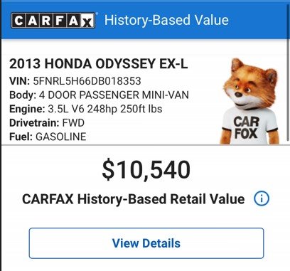 2013 Honda Odyssey - $8,675