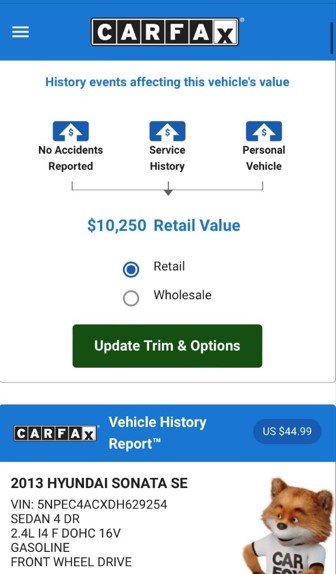2013 Hyundai Sonata - $8,995