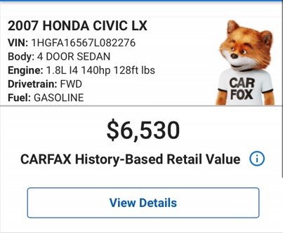 2007 Honda Civic - $6,995