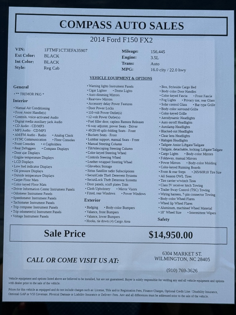 2014 Ford F-150 - $15,950
