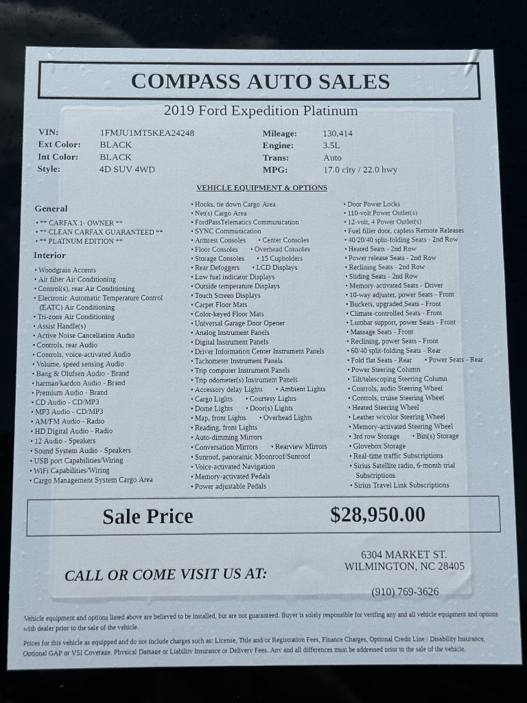 2019 Ford Expedition - $24,950