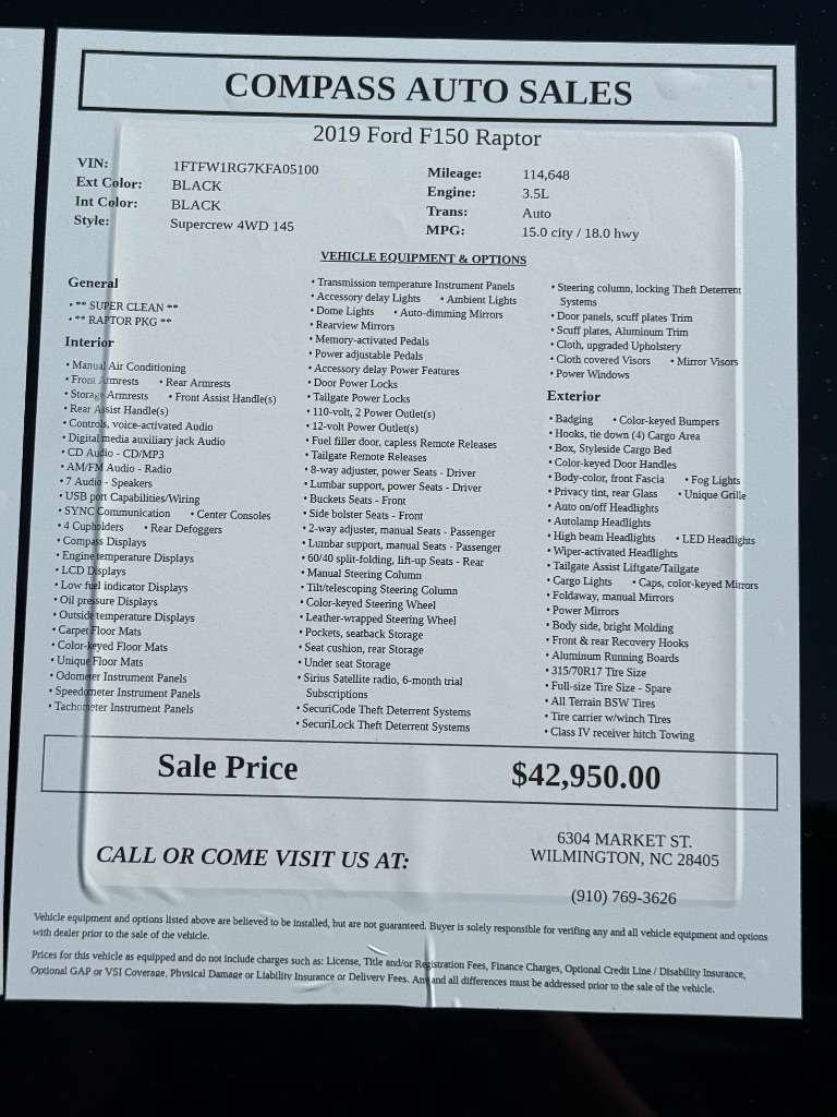 2019 Ford F-150 - $43,950