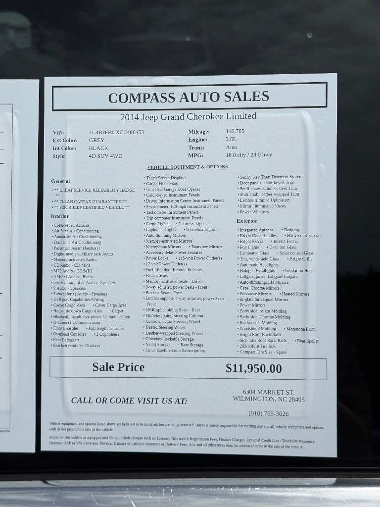 2014 Jeep Cherokee - $11,950