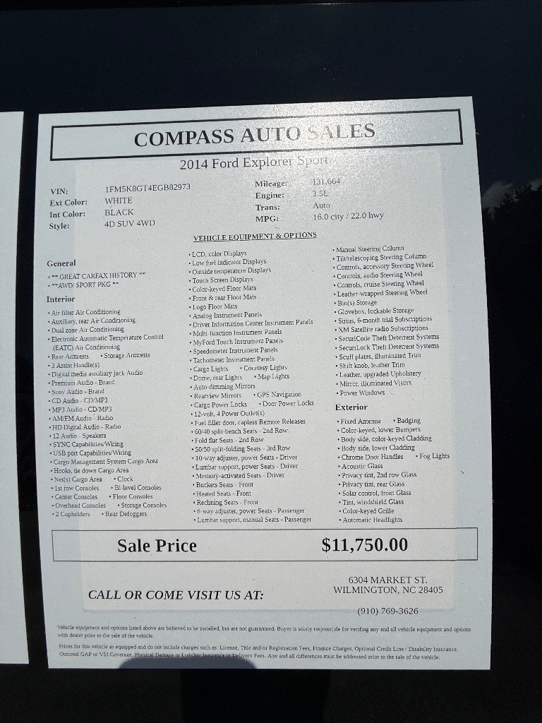 2014 Ford Explorer - $11,750