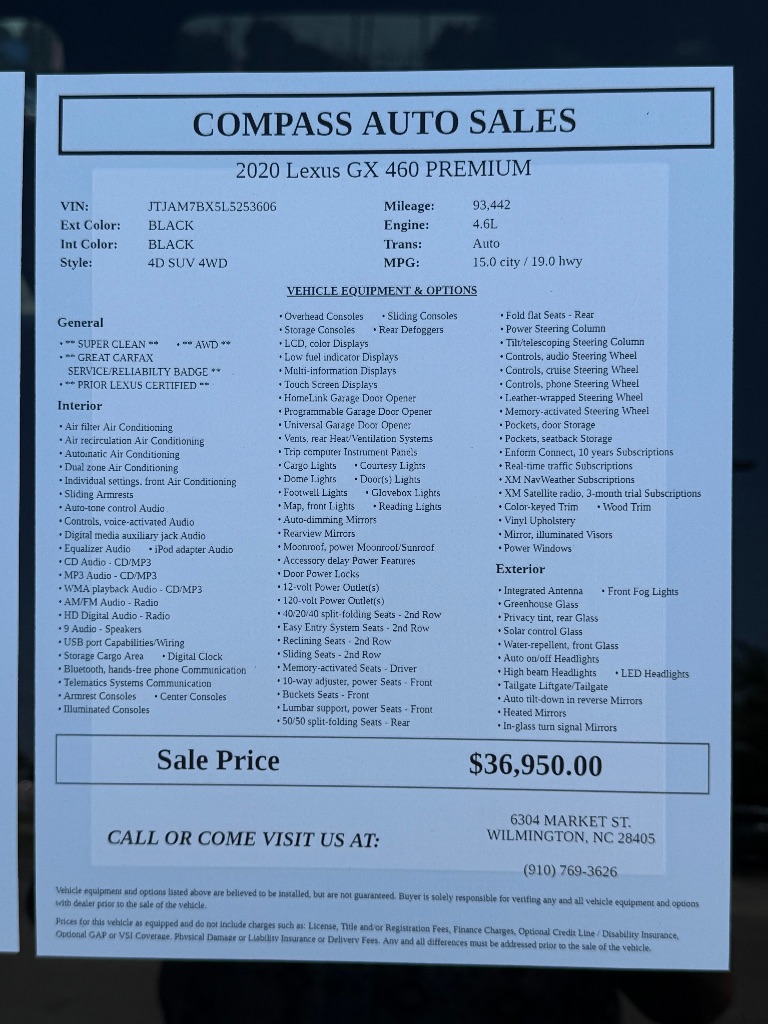 2020 Lexus GX - $37,950
