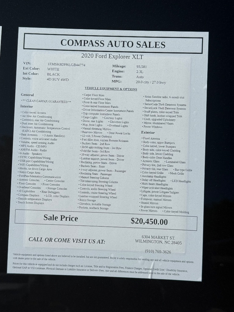 2020 Ford Explorer - $20,450