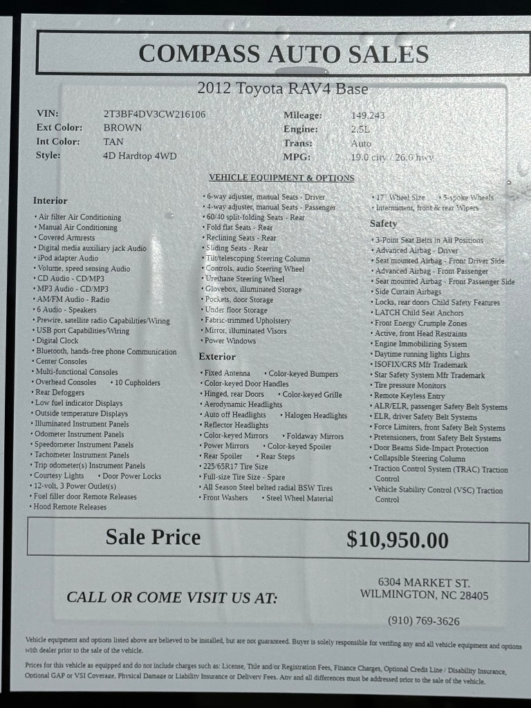 2012 Toyota RAV4 - $9,950