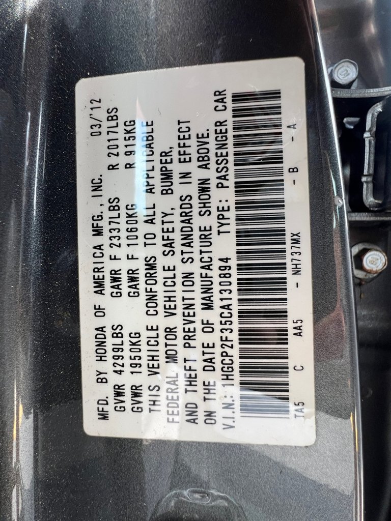 2012 Honda Accord LX photo