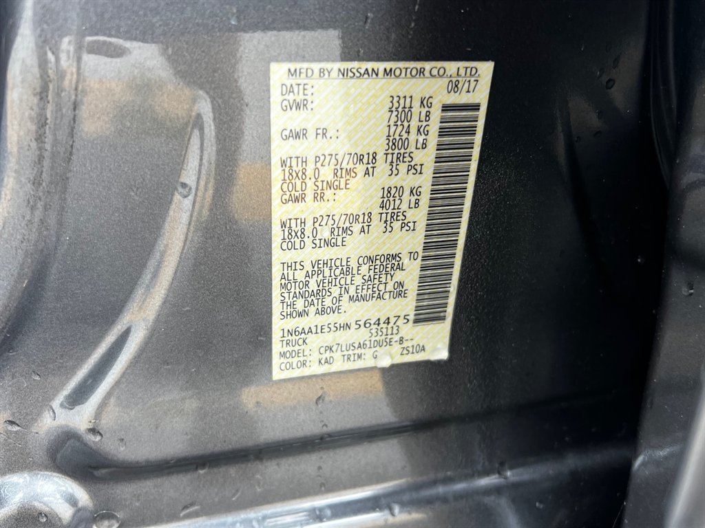 2017 Nissan Titan - $18,995