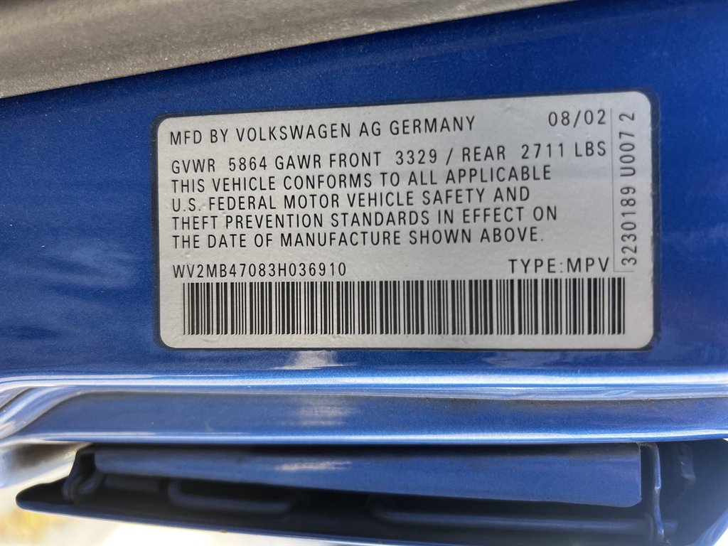 2003 Volkswagen Eurovan - $11,995