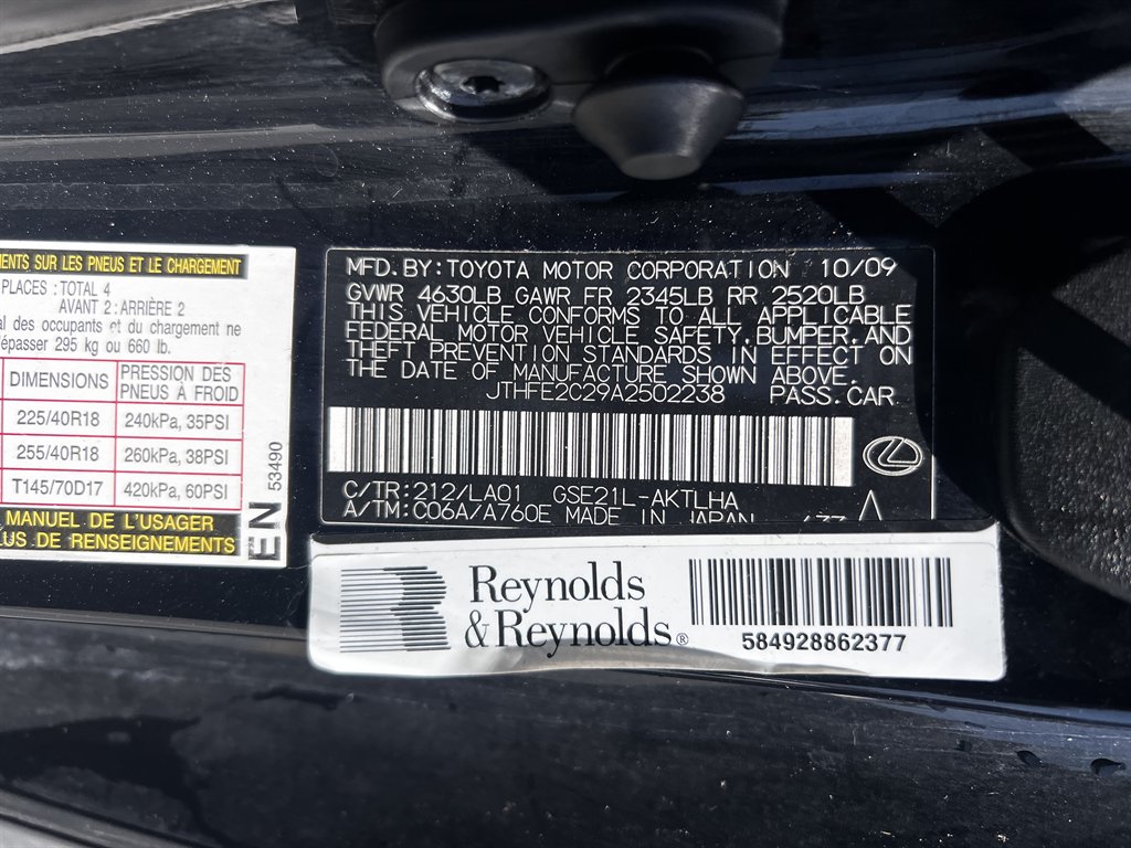 2010 Lexus IS - $9,995