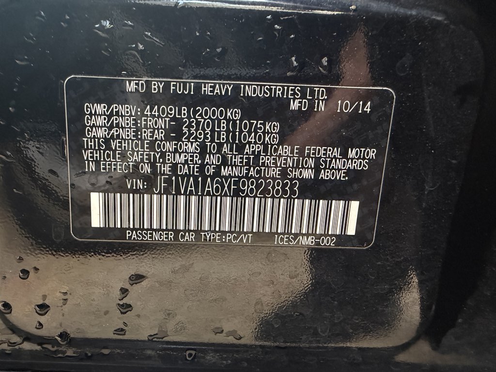 2015 Subaru WRX - $12,995