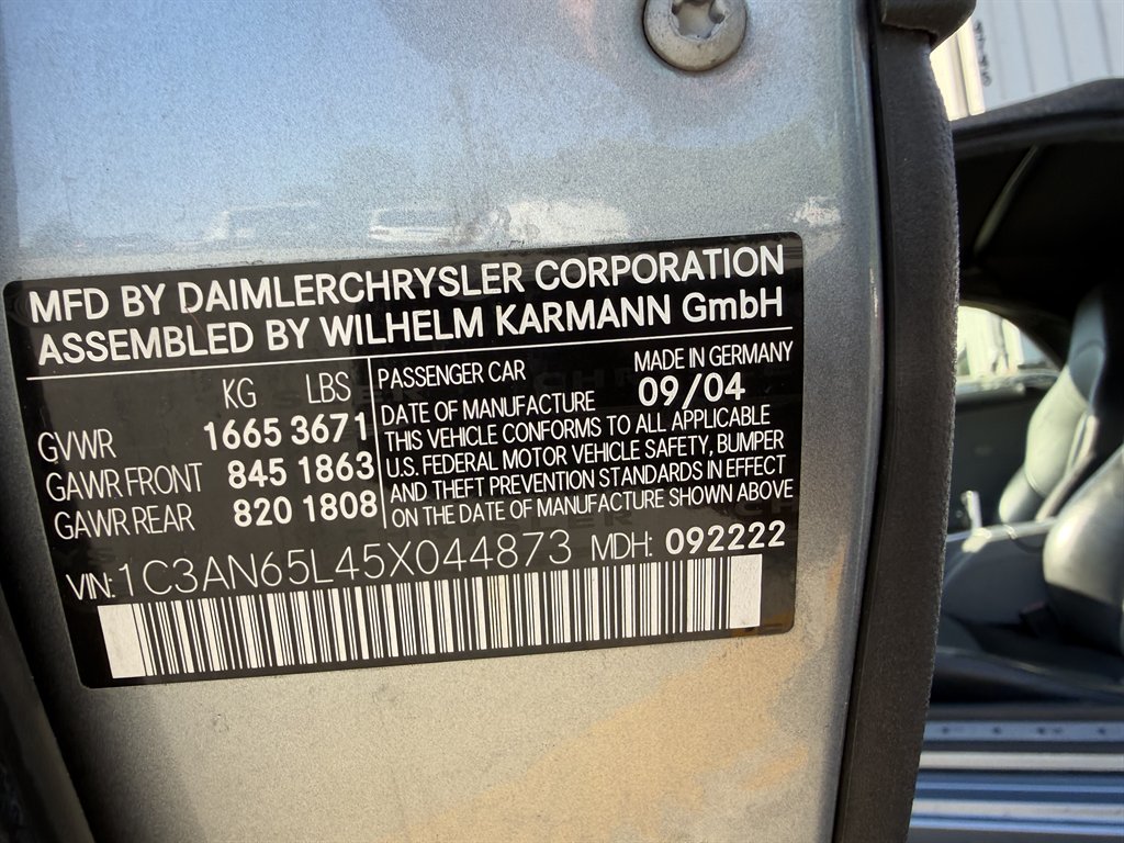 2005 Chrysler Crossfire - $9,995