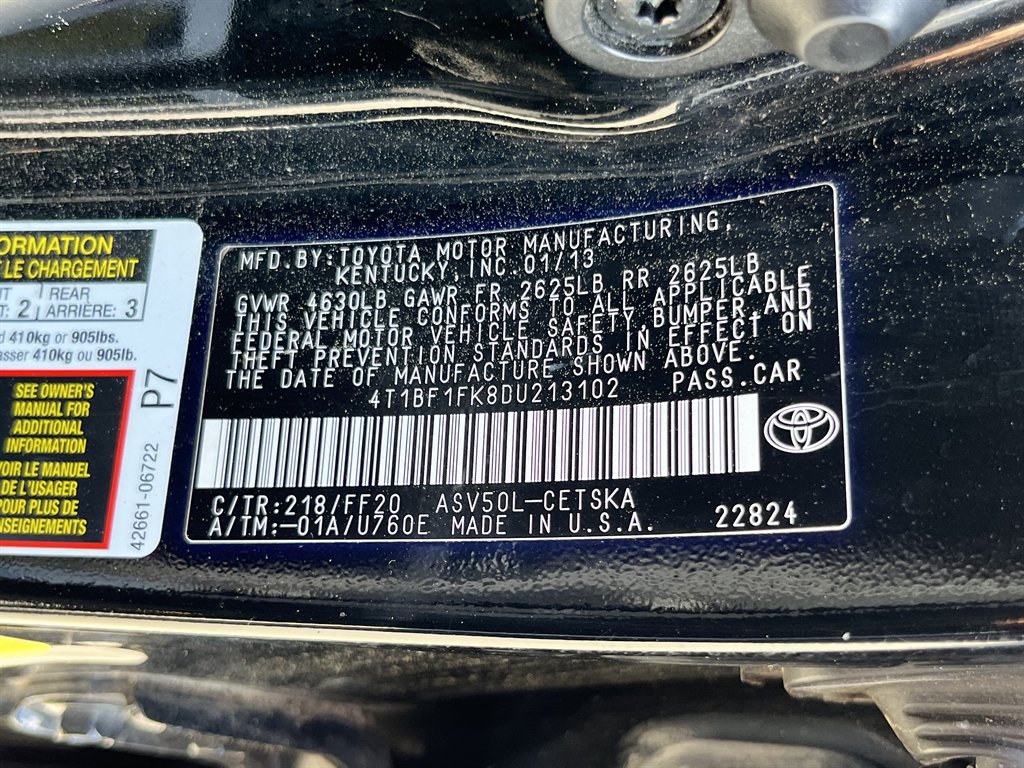 2013 Toyota Camry - $10,107
