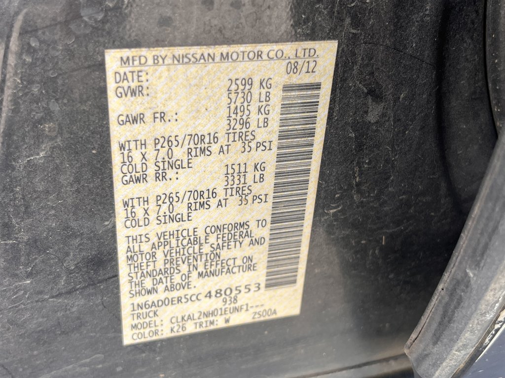 2012 Nissan Frontier - $8,995