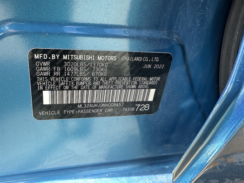 2022 Mitsubishi Mirage - $10,995