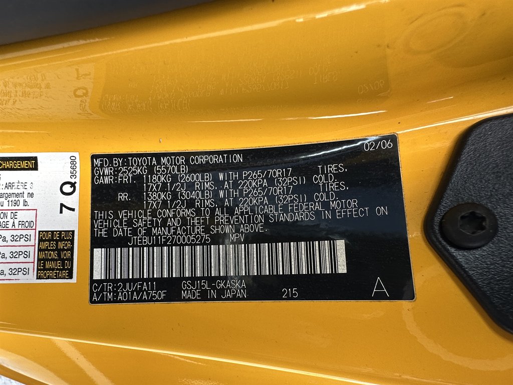 2007 Toyota FJ Cruiser - $10,275