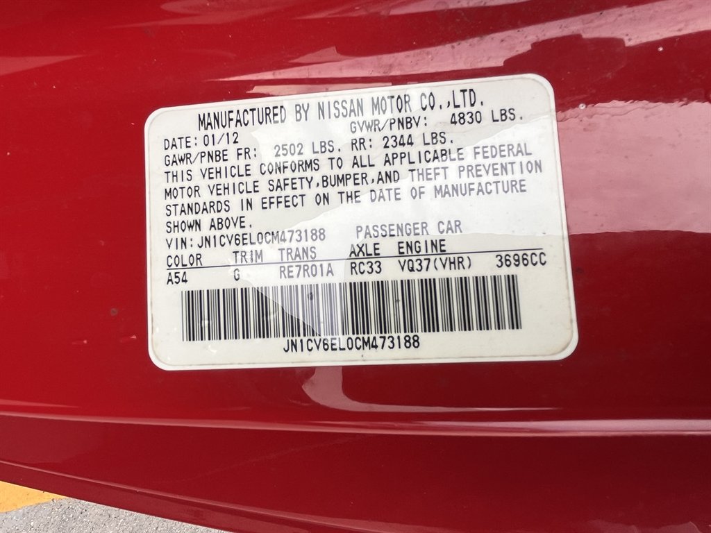 2012 INFINITI G - $9,995