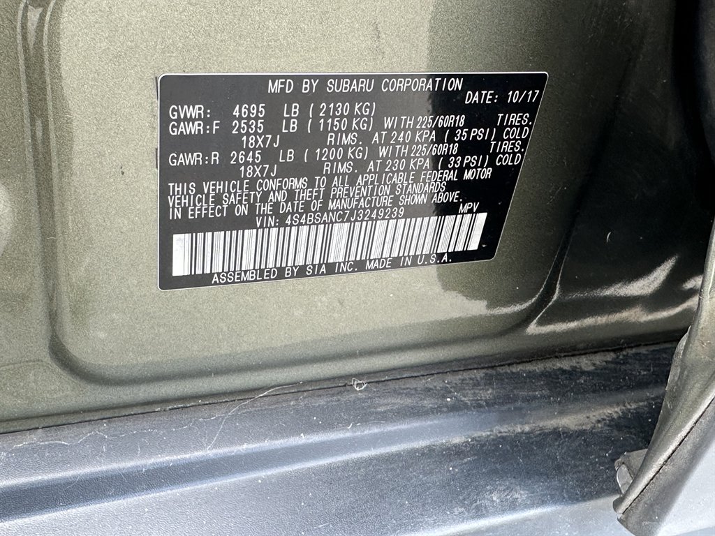 2018 Subaru Outback - $7,995