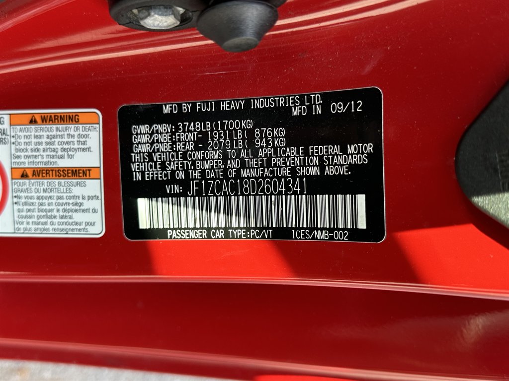 2013 Subaru BRZ - $13,785