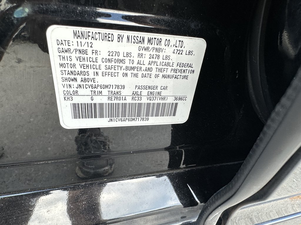 2013 INFINITI G - $5,995