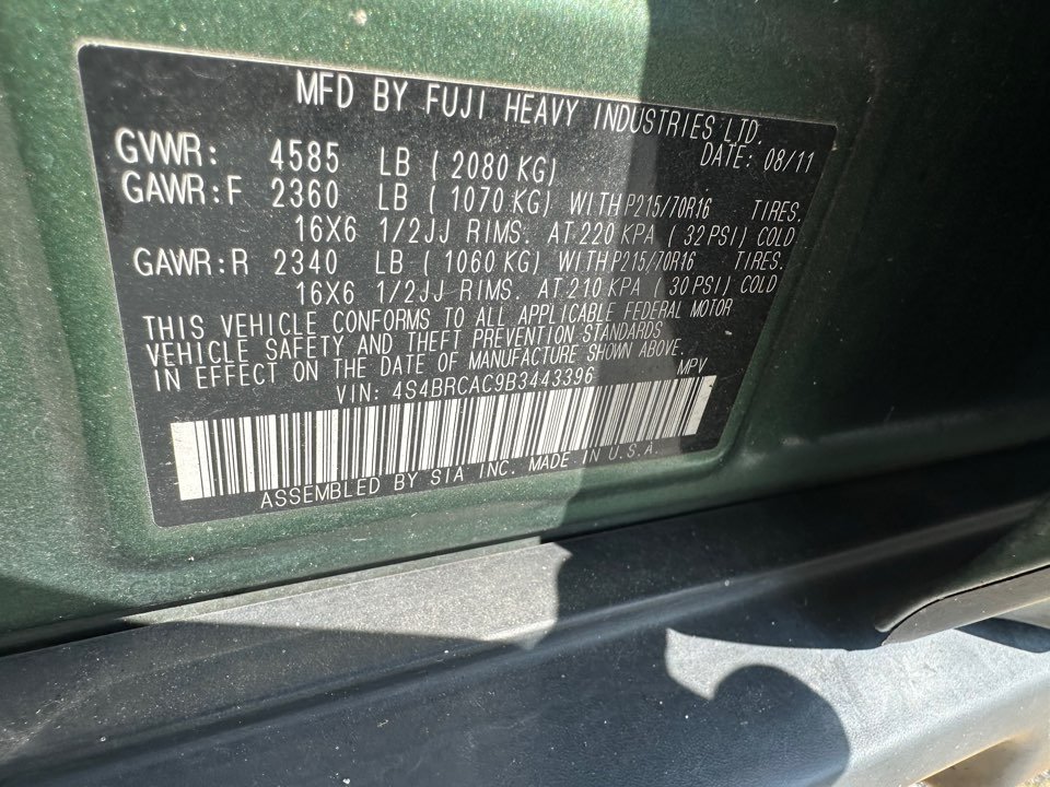 2011 Subaru Outback - $6,995