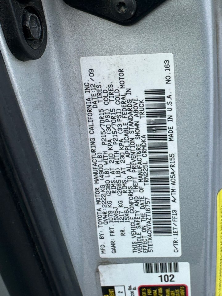 2010 Toyota Tacoma - $12,135
