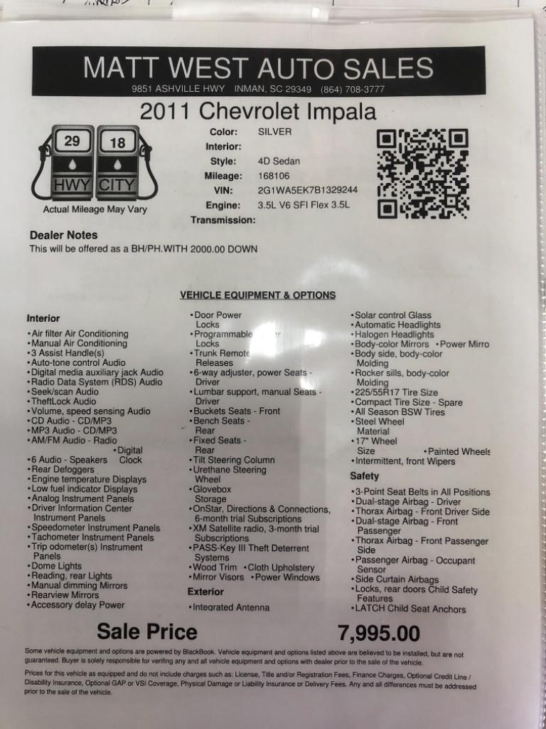 The 2011 Chevrolet Impala LS photos