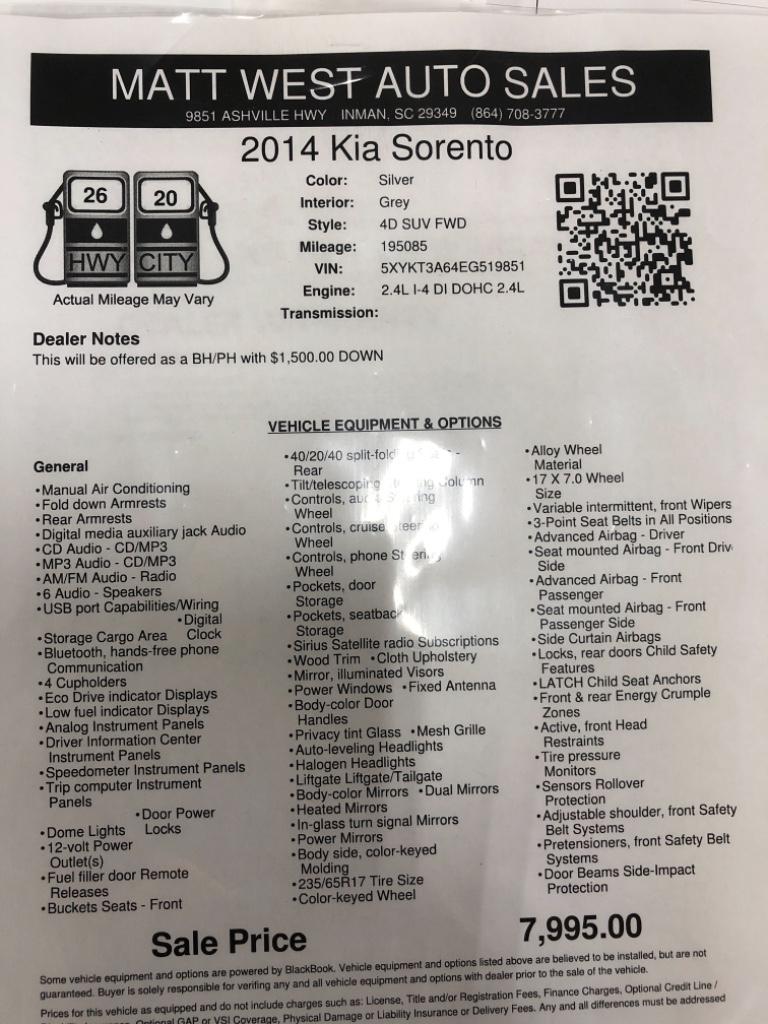 2014 Kia Sorento LX photo