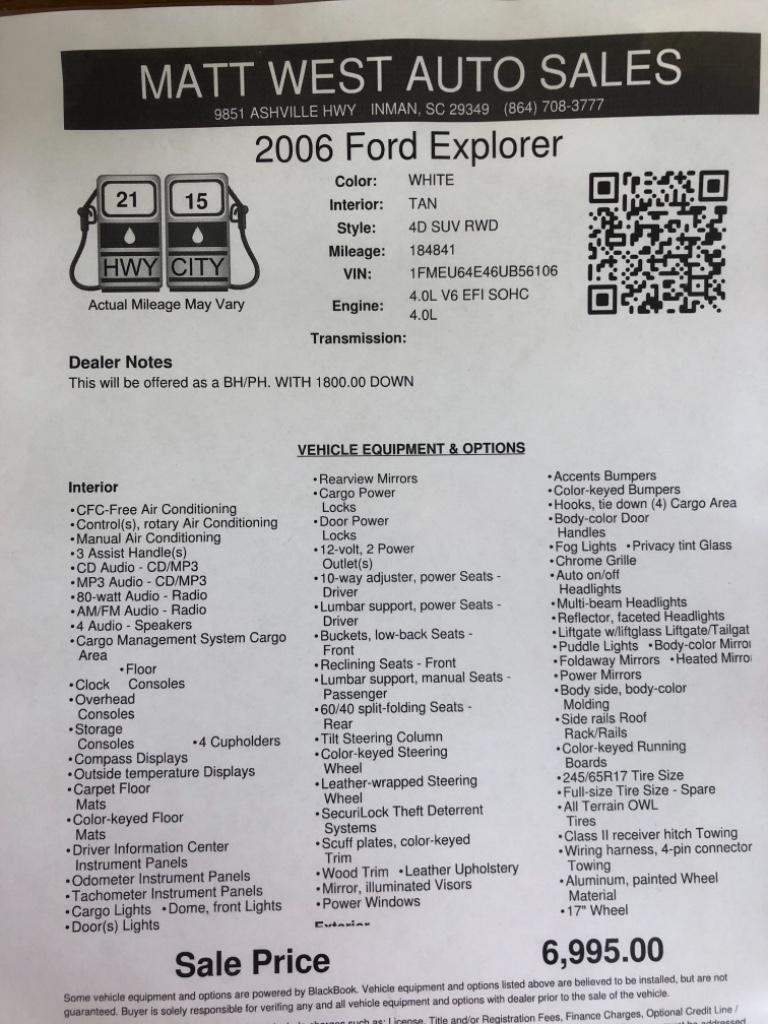 The 2006 Ford Explorer Eddie Bauer photos