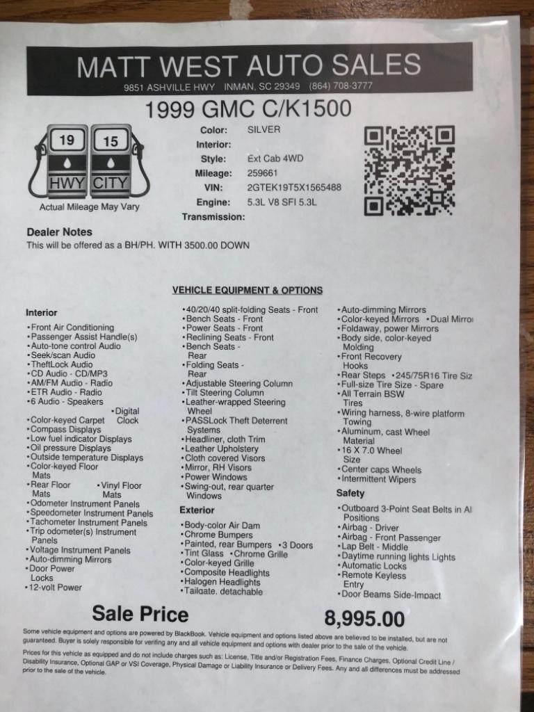 1999 GMC Sierra 1500 SL photo